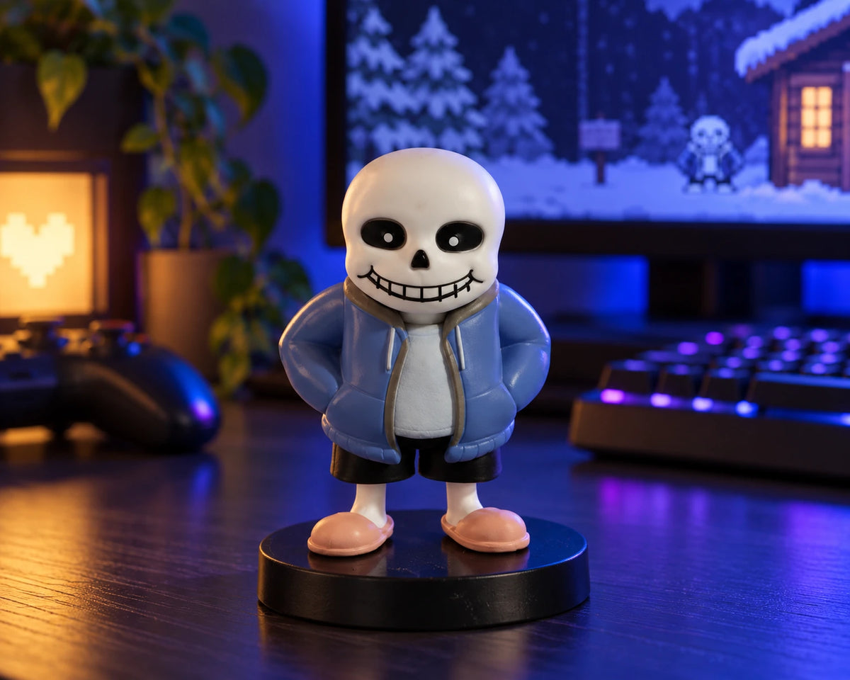 Bonecos Undertale Sans e Flowey em PVC – Figures Colecionáveis