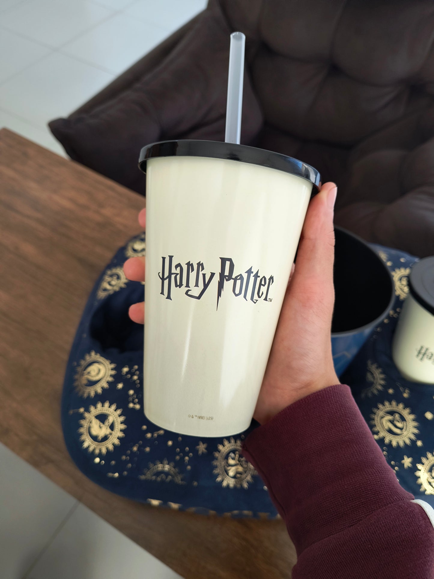 Kit 3 em 1, Almofada Pipoca + Refri: Harry Potter (casas)