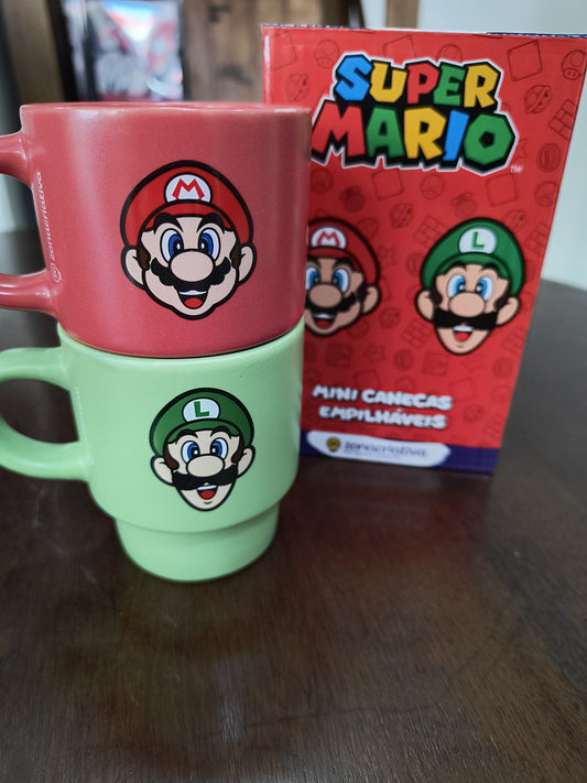 Kit caneca dupla geek: Super Mario Bros