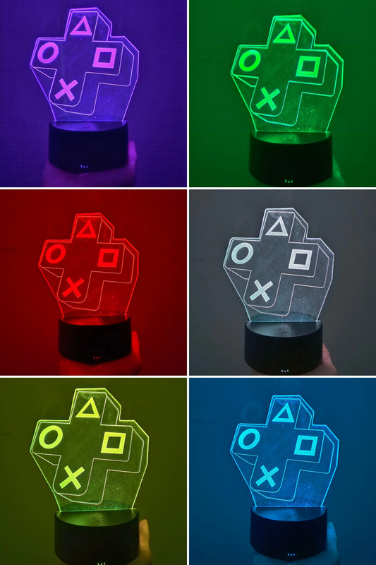 Luminária 3D Gamer – Símbolos do Controle PlayStation