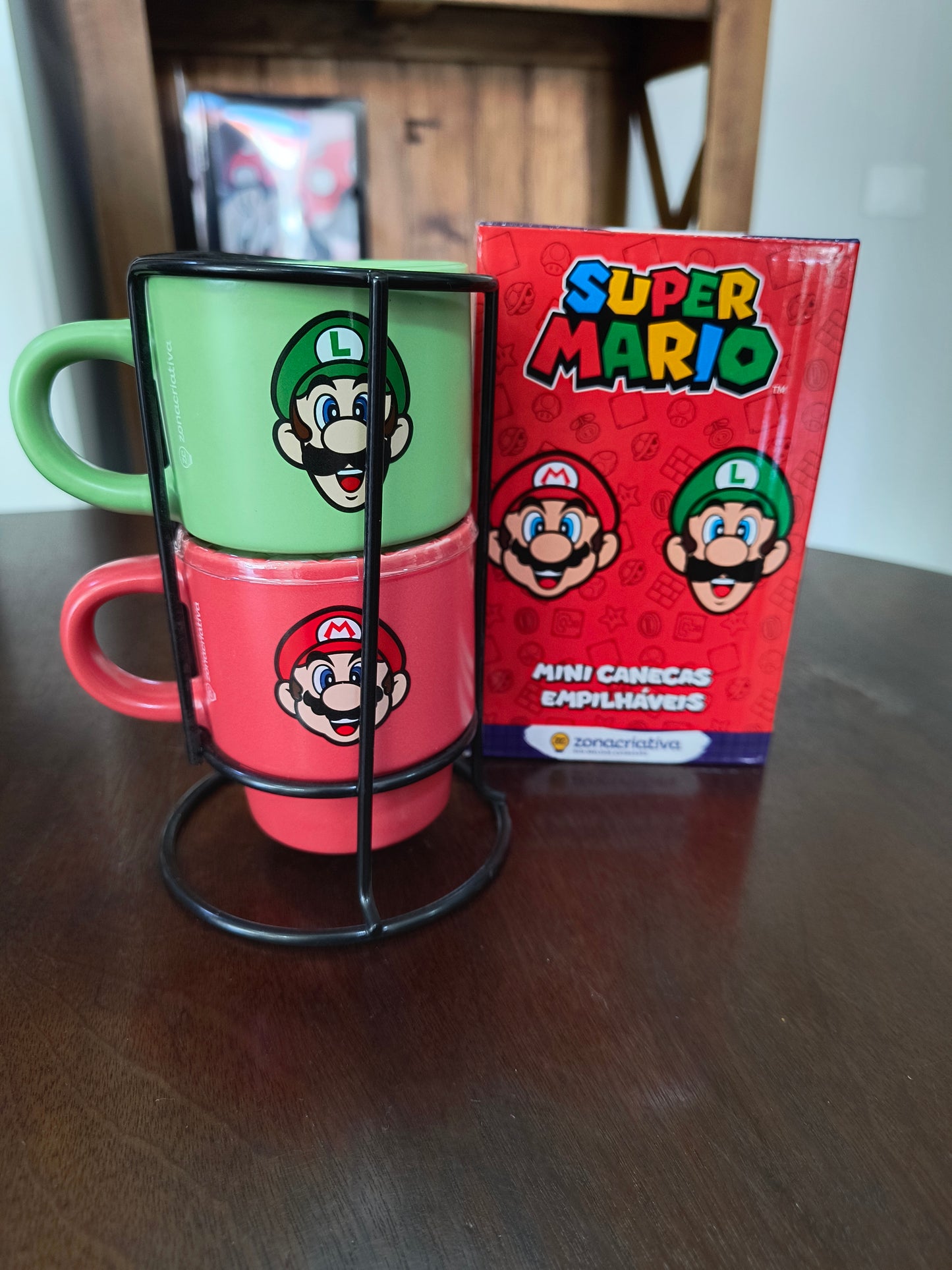 Kit caneca dupla geek: Super Mario Bros