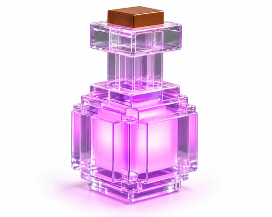 Luminária Poção Minecraft Pixel 7 Cores – Garrafa LED Decorativa