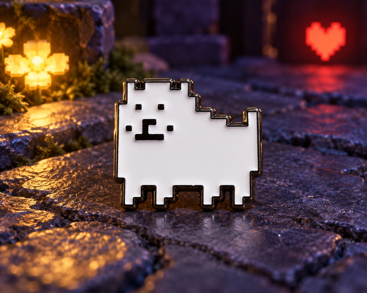 Pin Broche Undertale em Metal – Sans, Temmie, Cachorro e Determinação