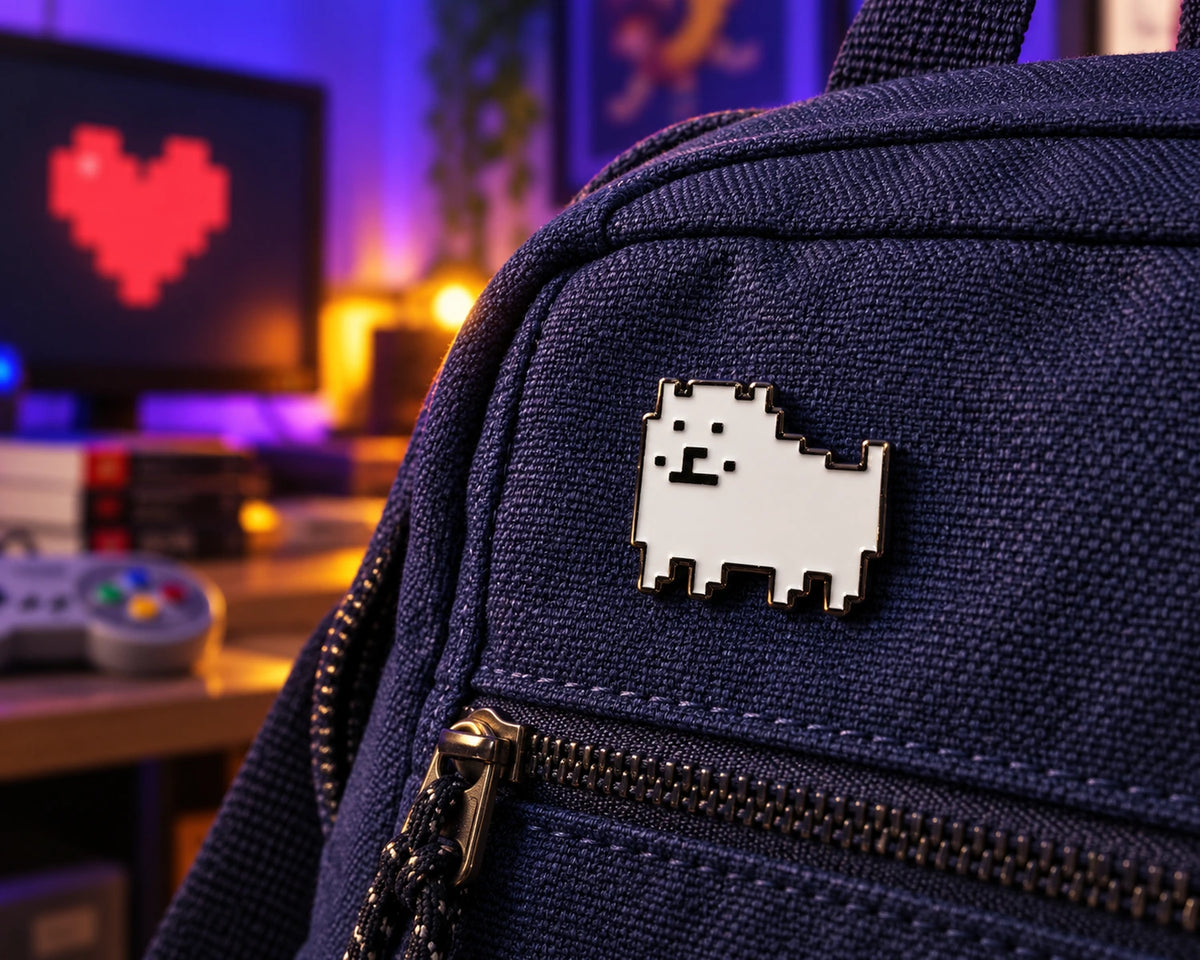 Pin Broche Undertale em Metal – Sans, Temmie, Cachorro e Determinação
