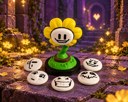 Bonecos Undertale Sans e Flowey em PVC – Figures Colecionáveis
