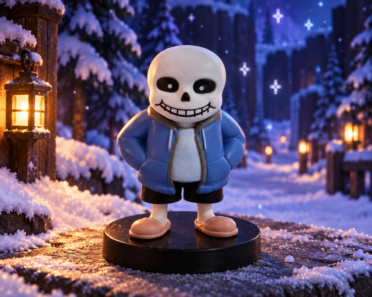 Bonecos Undertale Sans e Flowey em PVC – Figures Colecionáveis