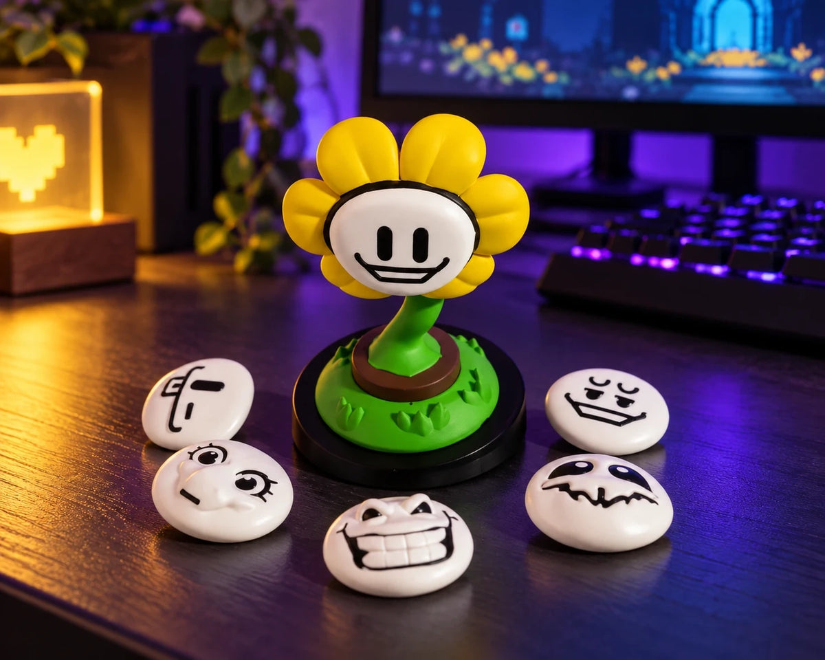 Bonecos Undertale Sans e Flowey em PVC – Figures Colecionáveis