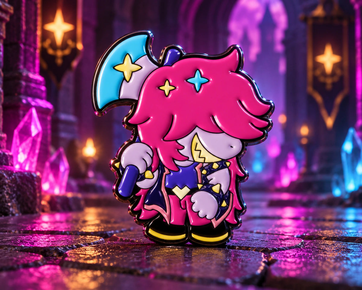 Pin Broche Deltarune em Metal – Jevil, Ralsei, Kris e Susie