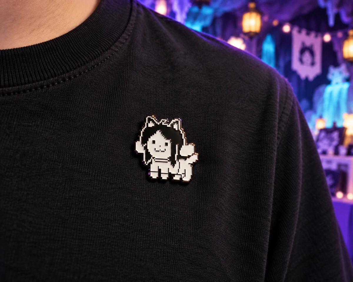 Pin Broche Undertale em Metal – Sans, Temmie, Cachorro e Determinação