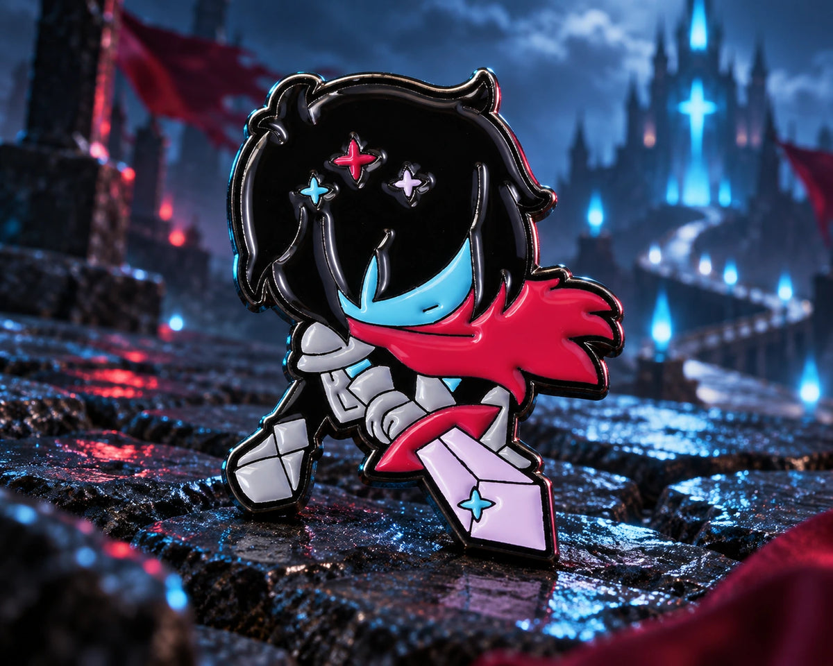 Pin Broche Deltarune em Metal – Jevil, Ralsei, Kris e Susie