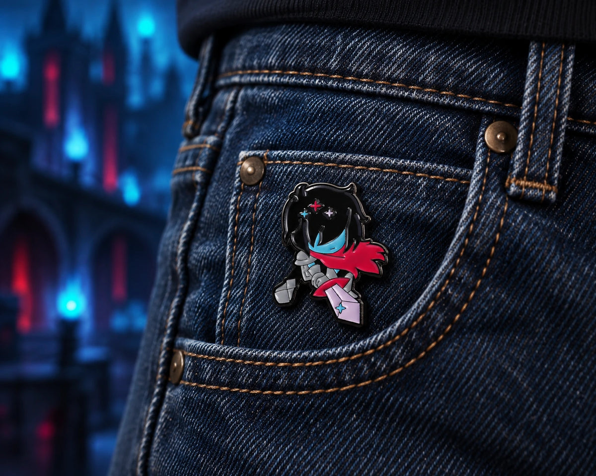 Pin Broche Deltarune em Metal – Jevil, Ralsei, Kris e Susie