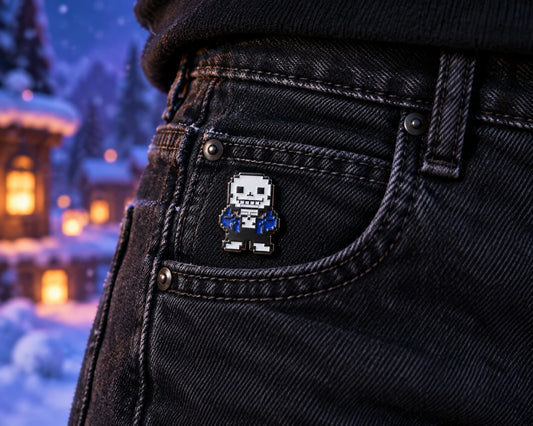 Pin Broche Undertale em Metal – Sans, Temmie, Cachorro e Determinação