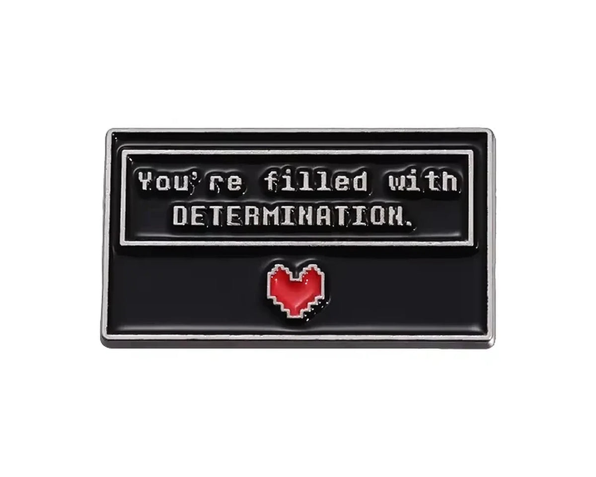 Pin Broche Undertale em Metal – Sans, Temmie, Cachorro e Determinação