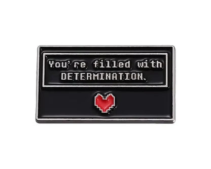 Pin Broche Undertale em Metal – Sans, Temmie, Cachorro e Determinação