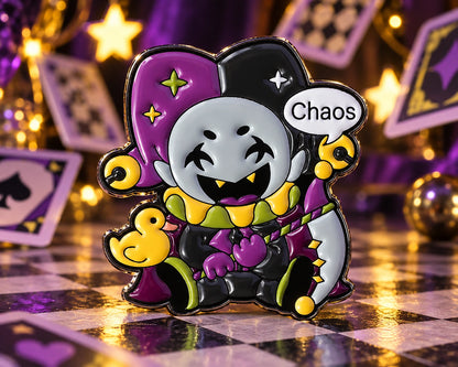 Pin Broche Deltarune em Metal – Jevil, Ralsei, Kris e Susie