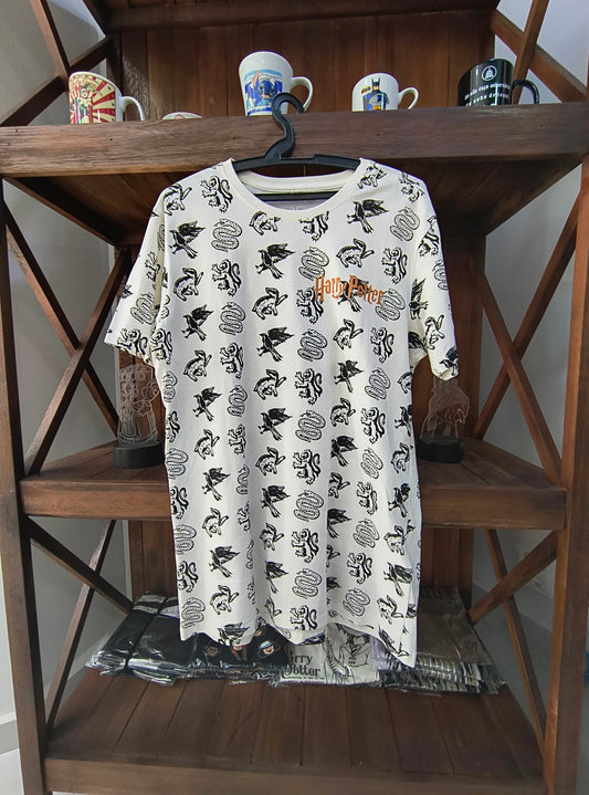 Camiseta geek: Harry Potter (Mascotes de Hogwarts)
