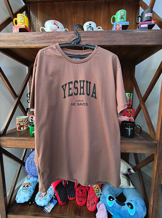Camiseta gospel - Yeshua, He Saves