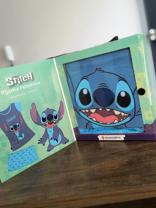 Pijama feminino de verão geek: Stitch