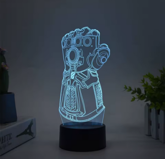 Luminária geek 3D: Manopla Thanos