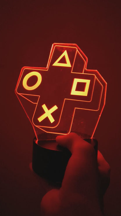 Luminária 3D Gamer – Símbolos do Controle PlayStation