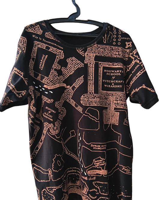 Camiseta geek: Harry Potter (Mapa do Maroto, Reversível)