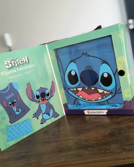Pijama feminino de verão geek: Stitch