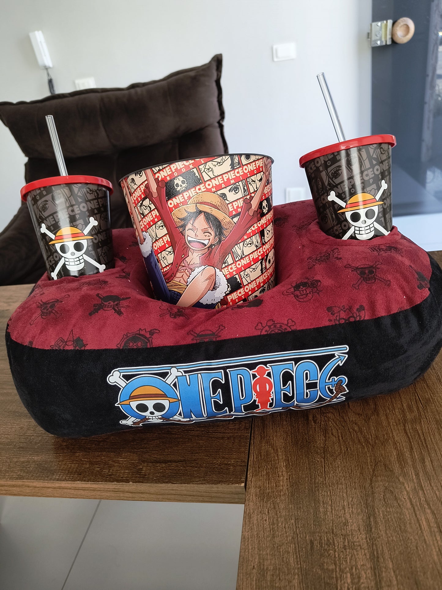Kit 3 em 1, Almofada Pipoca + Refri: One piece