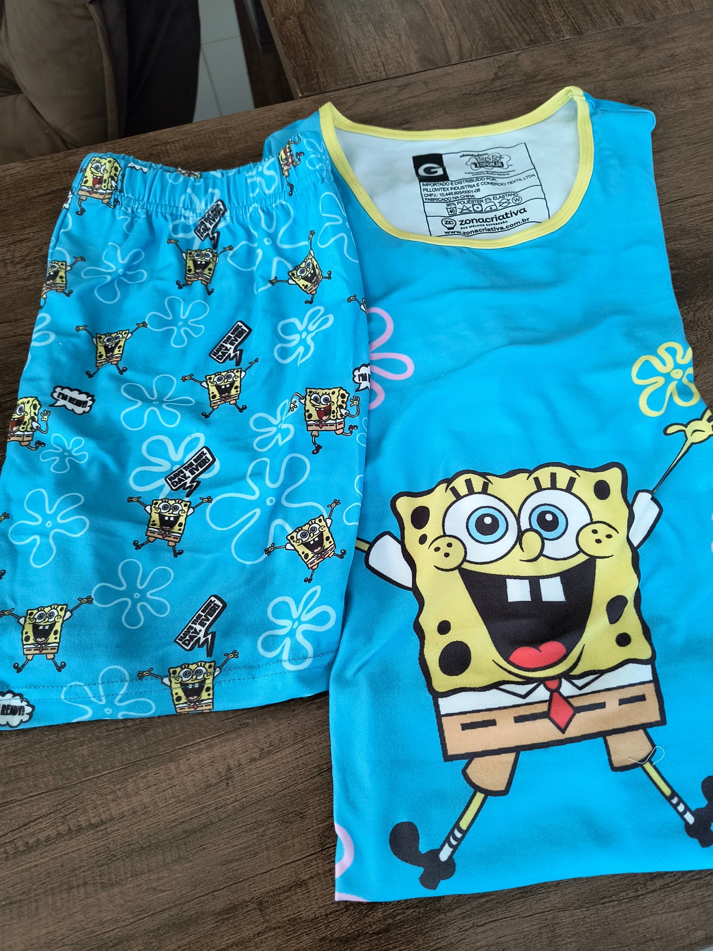 Pijama verão feminino geek: Bob Esponja