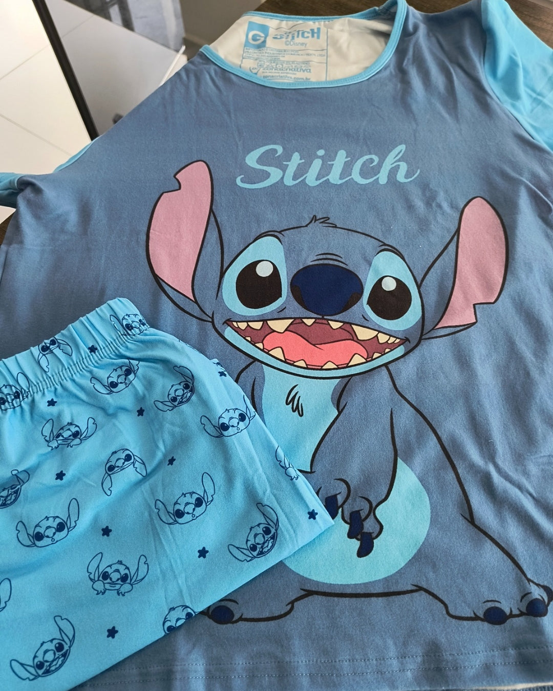 Pijama feminino de verão geek: Stitch