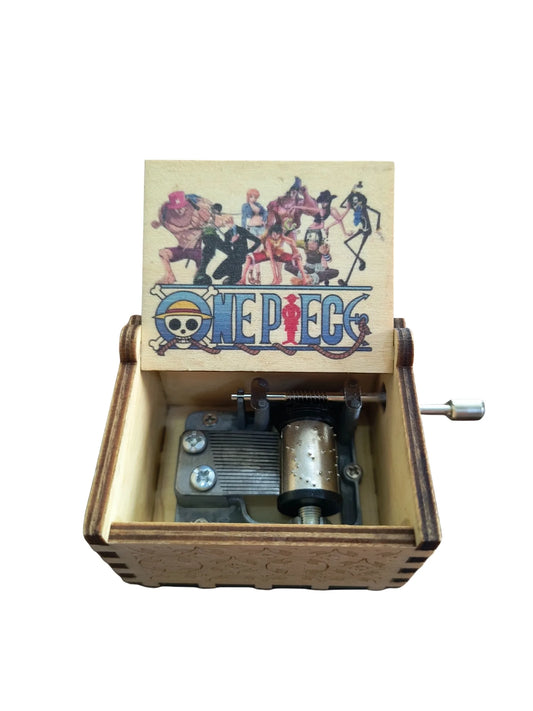 Caixa de Música One Piece – Manivela em Madeira Entalhada