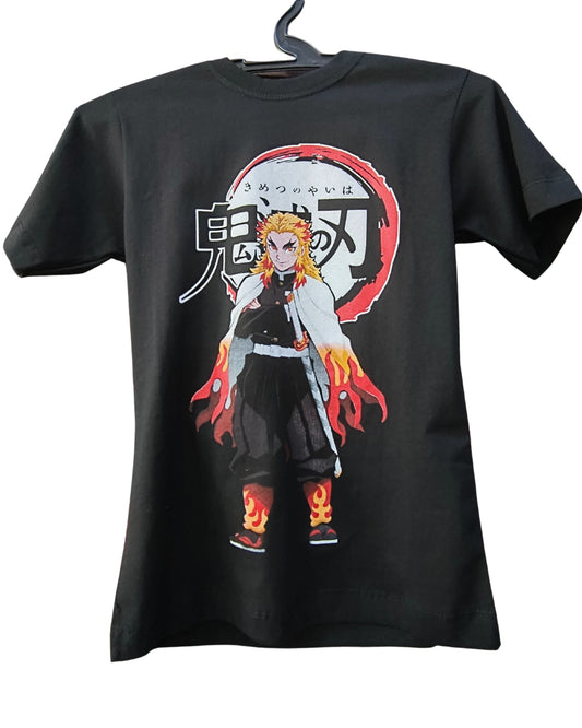 Camiseta geek infantil: Kimetsu No Yaiba (Rengoku)