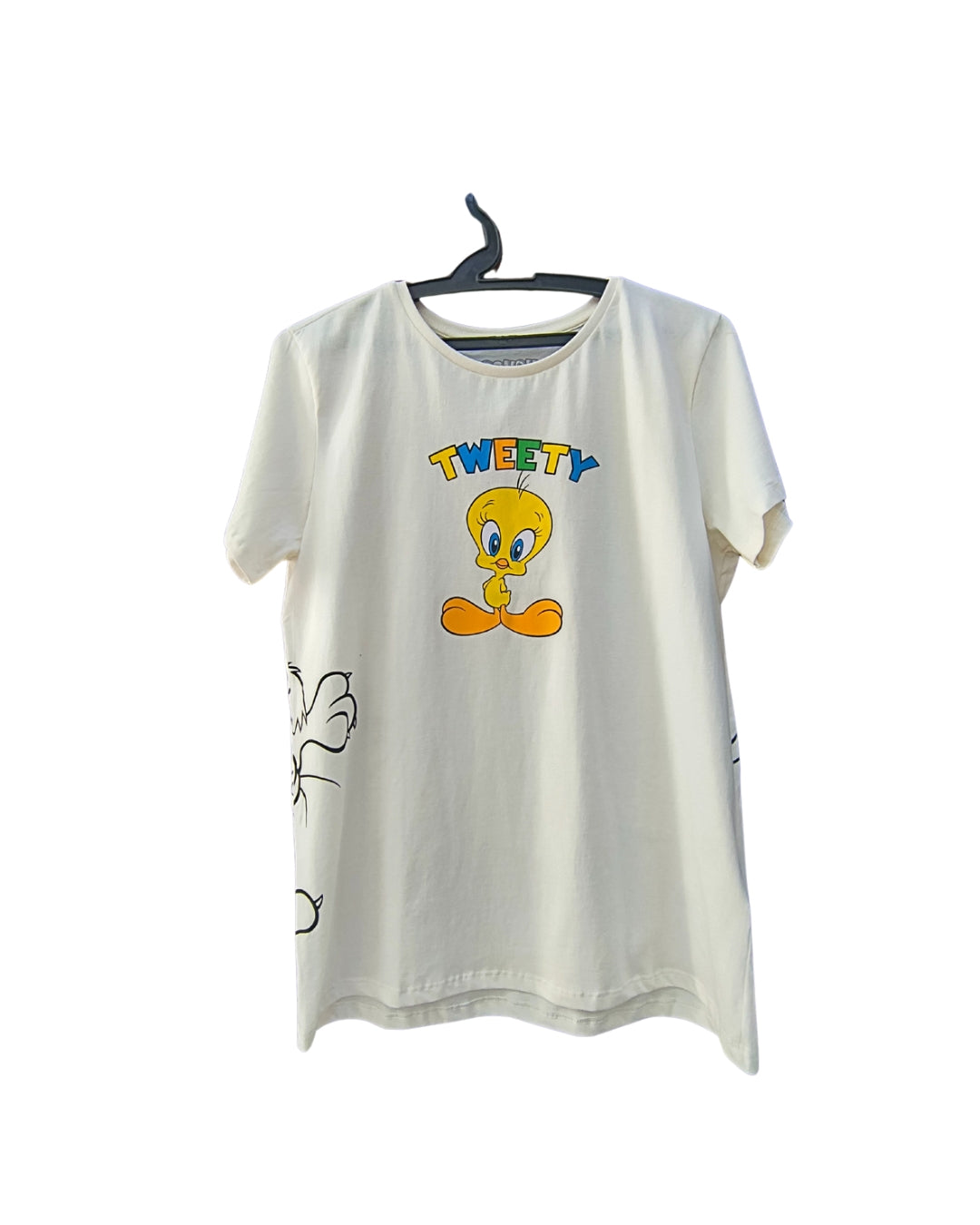 Camiseta Feminina Piu Piu e Frajola – Estampa Frente e Costas (Looney Tunes)