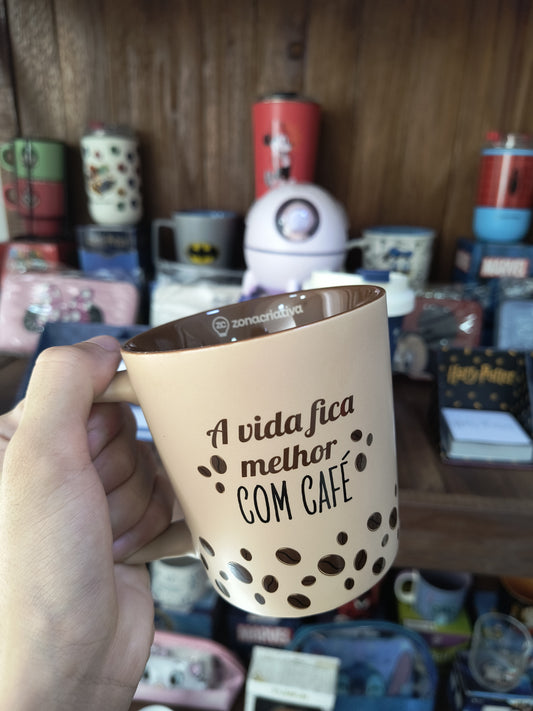 Caneca: A Vida Fica Melhor Com Café
