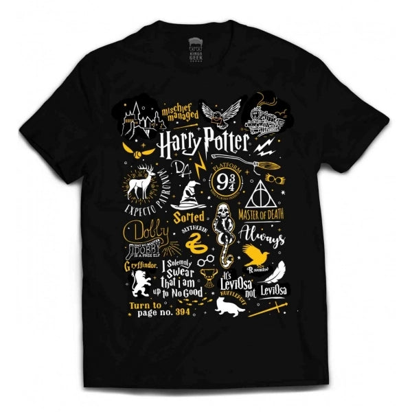 Camiseta Harry Potter – Frases e Símbolos Mágicos