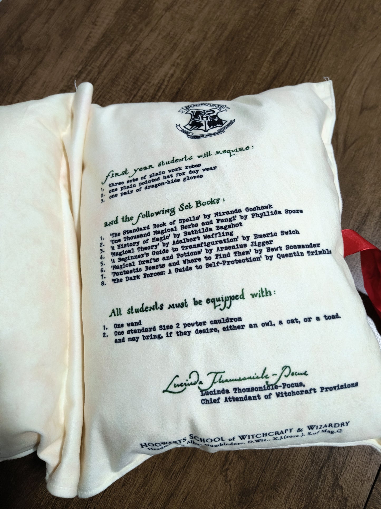 Almofada dobrável geek: Harry Potter (Carta de Hogwarts)