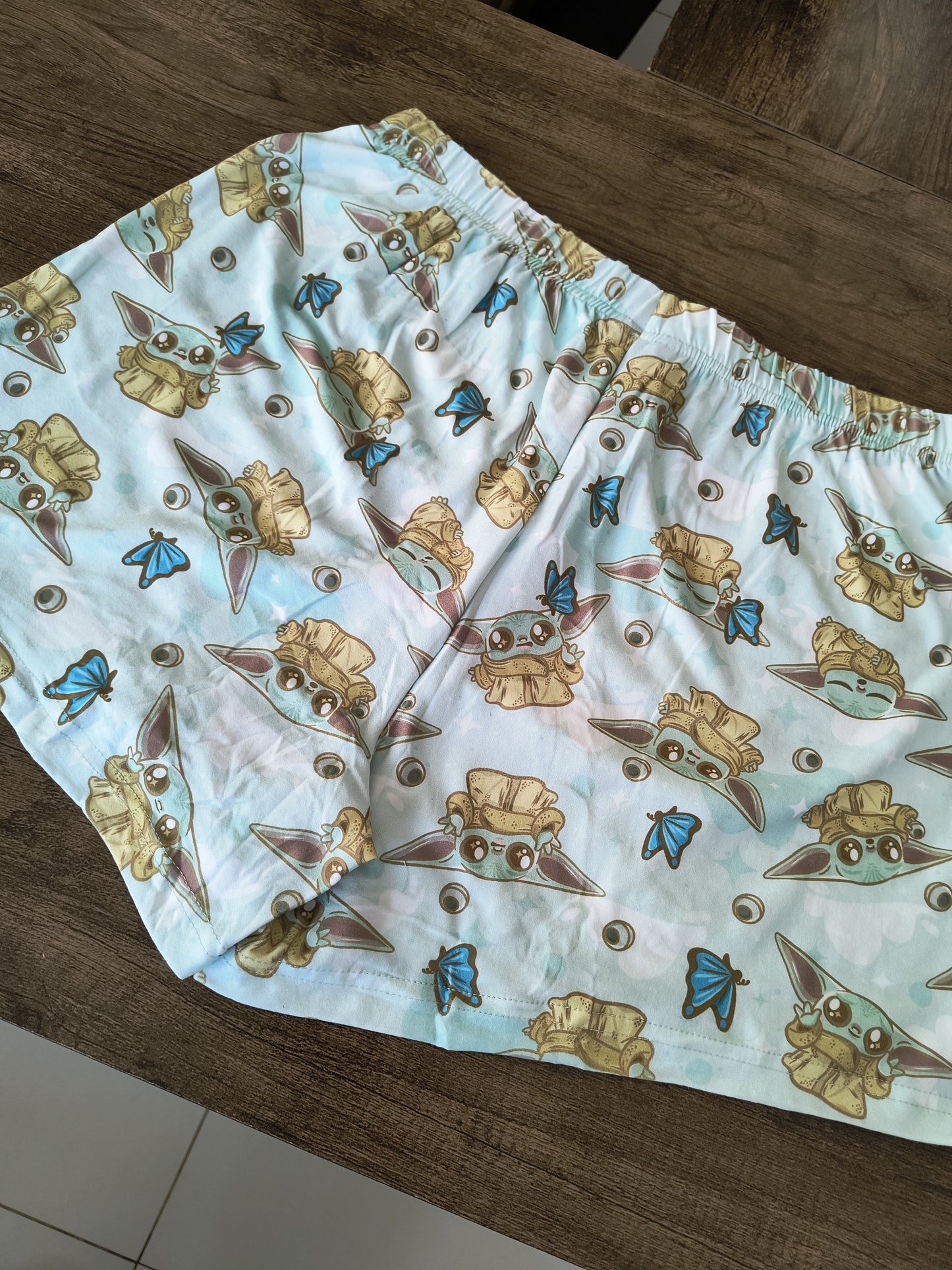 Pijama verão feminino geek: Baby Yoda