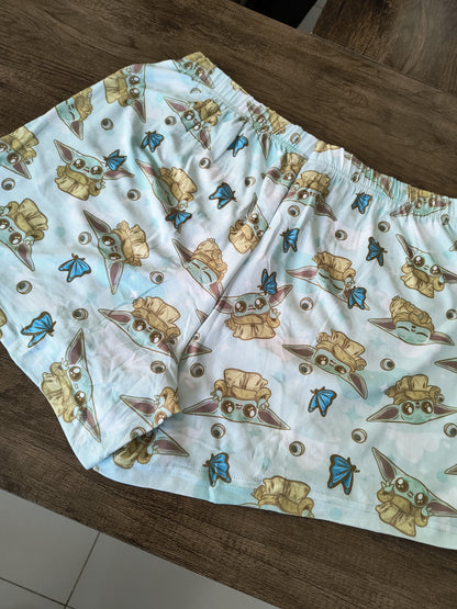 Pijama verão feminino geek: Baby Yoda
