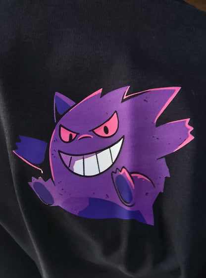 Camiseta Pokémon – Gengar Fantasma Gamer (Frente e Costas)