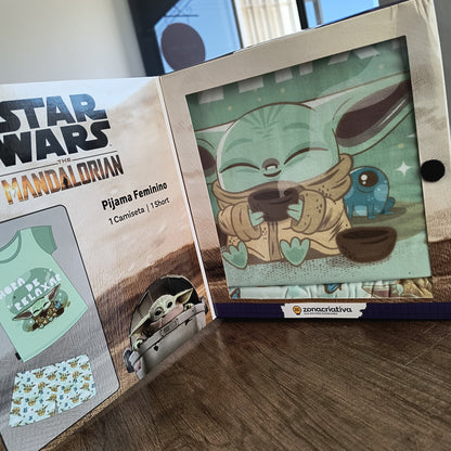 Pijama verão feminino geek: Baby Yoda