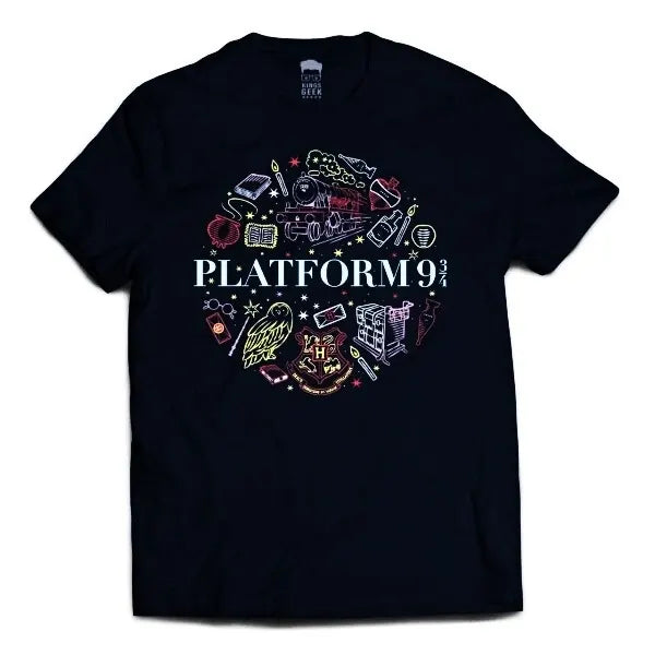 Camiseta Harry Potter – Plataforma 9¾ com Símbolos